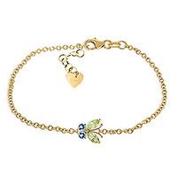 peridot and blue topaz adjustable butterfly bracelet 06ctw in 9ct gold