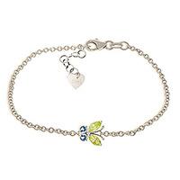 peridot and blue topaz adjustable butterfly bracelet 06ctw in 9ct whit ...