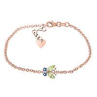 Peridot and Blue Topaz Adjustable Butterfly Bracelet 0.6ctw in 9ct Rose Gold