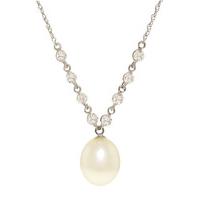 Pearl and Diamond Pendant Necklace 4.0ct in 9ct White Gold