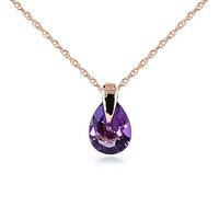 Pear Cut Amethyst Pendant Necklace 0.68ct in 9ct Rose Gold