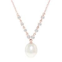 Pearl and Diamond Pendant Necklace 4.0ct in 9ct Rose Gold