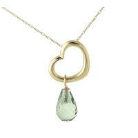 pear cut green amethyst pendant necklace 225ct in 9ct gold