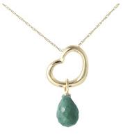 Pear Cut Emerald Pendant Necklace 3.3ct in 9ct Gold