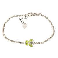 Peridot Adjustable Butterfly Bracelet 0.6ctw in 9ct White Gold