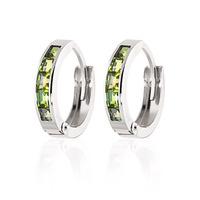 peridot huggie earrings 10ctw in 9ct white gold