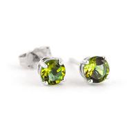 Peridot Stud Earrings 0.95ctw in 9ct White Gold