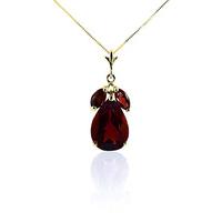 Pear Cut Garnet Pendant Necklace 6.5ctw in 9ct Gold