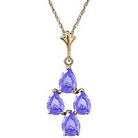 Pear Cut Tanzanite Pendant Necklace 1.5ctw in 9ct Gold