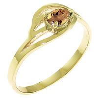 Pear Cut Citrine Ring 0.3ct in 9ct Gold