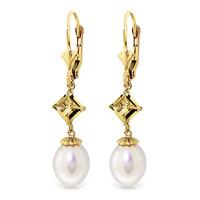 Pearl and Citrine Droplet Earrings 9.5ctw in 9ct Gold