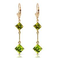 Peridot Two Tier Drop Earrings 3.75ctw in 9ct Gold