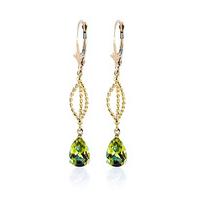 Peridot Sceptre Drop Earrings 3.0ctw in 9ct Gold