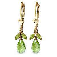 Peridot Snowdrop Briolette Earrings 3.4ctw in 9ct Gold