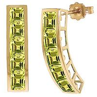 peridot channel set stud earrings 45ctw in 9ct gold