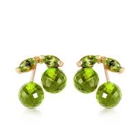 Peridot Cherry Drop Stud Earrings 2.9ctw in 9ct Gold