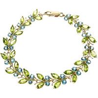 Peridot and Blue Topaz Butterfly Bracelet 16.5ctw in 9ct Gold