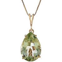 pear cut green amethyst pendant necklace 50ct in 9ct gold