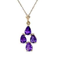 Pear Cut Amethyst Pendant Necklace 1.5ctw in 9ct Gold