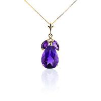 Pear Cut Amethyst Pendant Necklace 6.5ctw in 9ct Gold