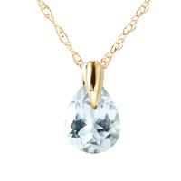 pear cut aquamarine pendant necklace 068ct in 9ct gold