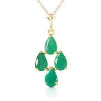 Pear Cut Emerald Pendant Necklace 1.5ctw in 9ct Gold