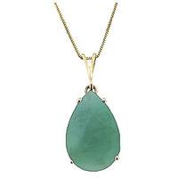 pear cut emerald pendant necklace 35ct in 9ct gold