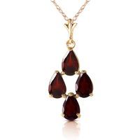 Pear Cut Garnet Pendant Necklace 1.5ctw in 9ct Gold