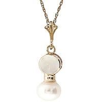 pearl and opal pendant necklace 259ctw in 9ct gold