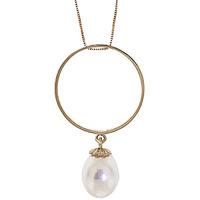 Pear Cut Pearl Pendant Necklace 4.0ct in 9ct Gold