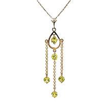 peridot faro pendant necklace 15ctw in 9ct gold