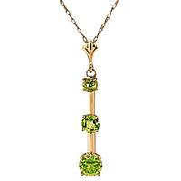 Peridot Bar Pendant Necklace 1.25ctw in 9ct Gold