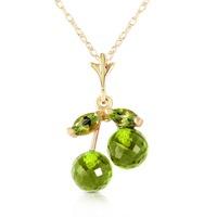 Peridot Cherry Drop Pendant Necklace 1.45ctw in 9ct Gold