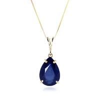 Pear Cut Sapphire Pendant Necklace 4.65ct in 9ct Gold