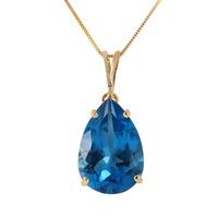 pear cut blue topaz pendant necklace 65ct in 9ct gold