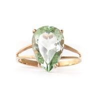 pear cut green amethyst ring 50ct in 9ct gold