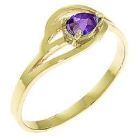 Pear Cut Amethyst Ring 0.3ct in 9ct Gold