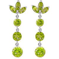 Peridot Petal Drop Earrings 8.7ctw in 9ct White Gold