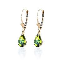 Peridot Belle Drop Earrings 3.0ctw in 9ct Gold