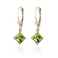 Peridot Drop Earrings 3.2ctw in 9ct Gold