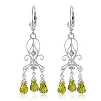 peridot and diamond baroque drop earrings 45ctw in 9ct white gold