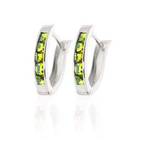 Peridot Acute Huggie Earrings 1.0ctw in 9ct White Gold