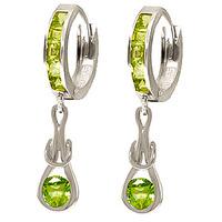 Peridot Loop Knot Huggie Earrings 1.0ctw in 9ct White Gold