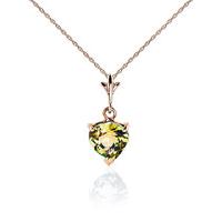 Peridot Heart Pendant Necklace 1.15ct in 9ct Rose Gold