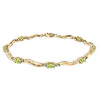 Peridot and Diamond Tennis Bracelet 2.0ctw in 9ct Gold