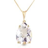 pear cut white topaz pendant necklace 50ct in 9ct gold