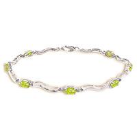 Peridot and Diamond Tennis Bracelet 2.0ctw in 9ct White Gold