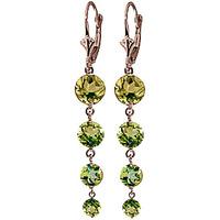 Peridot Quadruplo Drop Earrings 7.8ctw in 9ct Rose Gold