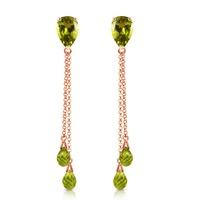 Peridot Droplet Earrings 7.5ctw in 9ct Rose Gold