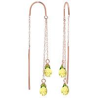 Peridot Scintilla Briolette Earrings 2.5ctw in 9ct Rose Gold